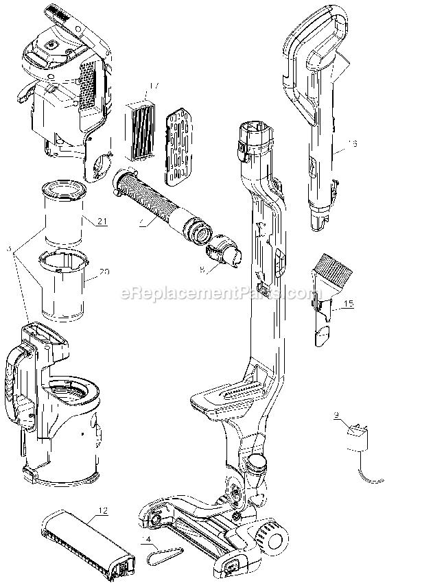 Black and Decker HCUA525JA (Type 1) 20v 2in1 Anti-Allergen Vacuum Power Tool Page A Diagram